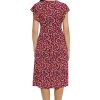 Women's V-Neck Ruffle Sleeve Matte Jersey Dress Casual Summer Fun Easy Wear to Brunch