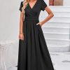 Maternity Maxi Dress Wrap V Neck Baby Shower Pregnancy Dresses for Photoshoot