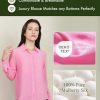 100% Pure Silk Blouses for Women Long Sleeve: Women's Button-Down Elegant Shirts Lapel Luxurious Casual Blouse