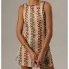 Women's Color Block Crochet Boho Bodycon Mini Dress Summer Peasant Vacation Sleeveless Tank Sundresses 2025