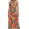 London Times Women's Twist Neck Halter Maxi Dress