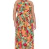 London Times Women's Twist Neck Halter Maxi Dress