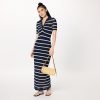 Women's Adalyn Tape Yarn Split-Neck Maxi Dress
