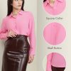100% Pure Silk Blouses for Women Long Sleeve: Women's Button-Down Elegant Shirts Lapel Luxurious Casual Blouse