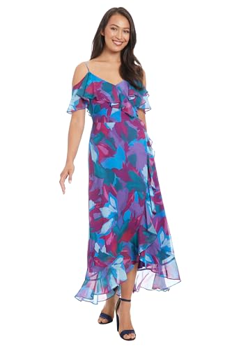 Women's Dresses Women's Sweetheart Neckline High Low Maxi with Ruffle Overlay - Empire Waist Cold Shoulder Chiffon Summer Party