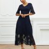 Summer Maxi Dresses for Women 2025 Casual Flutter Sleeve V Neck Cocktail Dress Smocked Elegant Ruffle A-Line Flowy Lace Dress
