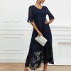 Summer Maxi Dresses for Women 2025 Casual Flutter Sleeve V Neck Cocktail Dress Smocked Elegant Ruffle A-Line Flowy Lace Dress
