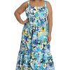 Women's Cotton Smocked Back Babydoll Tiered Maxi Dress