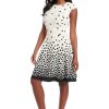 Women's Cap Sleeve Fit and Flare-Elegant Summer Cocktail Graduation Garden Party Wedding Guest Dress