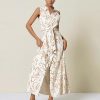 Women's Summer Button Down Shirt Dresses Sleeveless V Neck Belted Casual Maxi Dress with Pockets