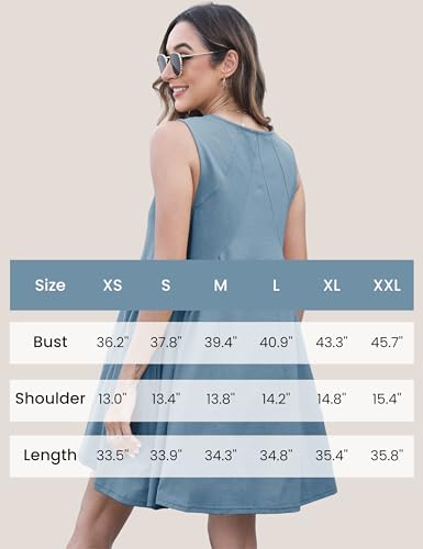41IDw6qaoaL.jpg Womens Summer Sleeveless Mini Dress Casual Loose V Neck Sundress with Pockets