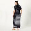 Women's Adalyn Tape Yarn Split-Neck Maxi Dress