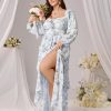 Womens Plus Size Floral Tiered Ruffle Long Sleeve Evening Party Wedding Guest Dress