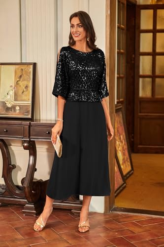 Sequin Dress for Women 2025 Mother of The Bride Dresses Wedding Guest Formal Chiffon Evening Gown