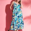 Women's Cotton Smocked Back Babydoll Tiered Maxi Dress