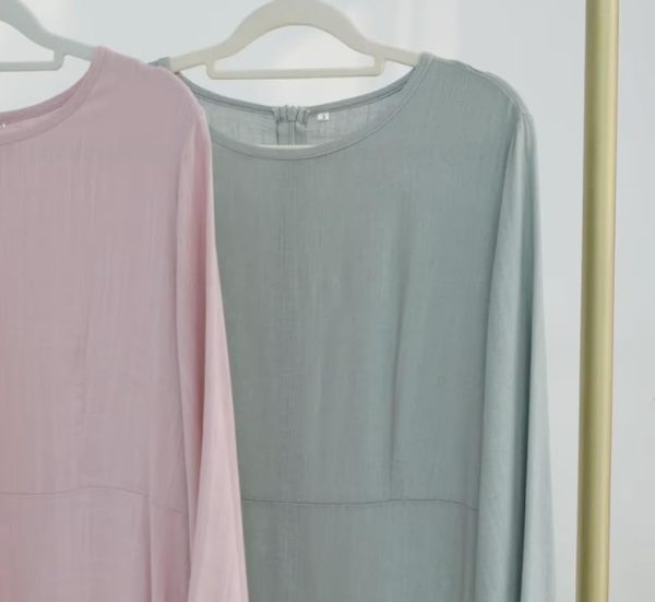 41L6KjJExIL.jpg Hanimeli Linen Long Sleeve Maxi Dress A-Line Modest Abaya for Summer and Spring Lightweight Breathable Dress