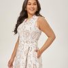 Women's Summer Button Down Shirt Dresses Sleeveless V Neck Belted Casual Maxi Dress with Pockets