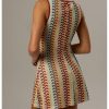 Women's Color Block Crochet Boho Bodycon Mini Dress Summer Peasant Vacation Sleeveless Tank Sundresses 2025