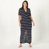 Women's Adalyn Tape Yarn Split-Neck Maxi Dress