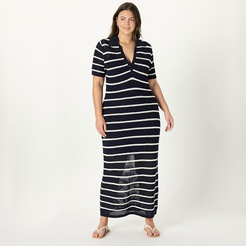Women's Adalyn Tape Yarn Split-Neck Maxi Dress
