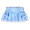 Women Men Sissy Pleated Mini Skirt Lace Hem Plaid Gingham Short Skirt Lingerie Fancy Dress