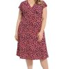 Women's V-Neck Ruffle Sleeve Matte Jersey Dress Casual Summer Fun Easy Wear to Brunch