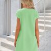 Womens Textured T Shirt Dress Short Sleeve Summer Casual Sequin Stripe Mini Dresses
