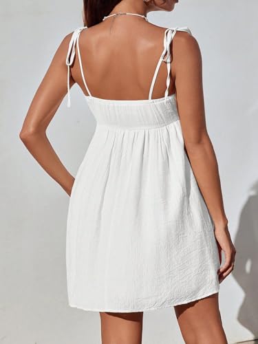 Casual Summer Dresses for Women 2025 Flowy Sun Dress Mini Slip Dress Cute Spaghetti Strap Dress