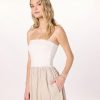 Women's Hellen Strapless Mixed Media Maxi Dress