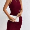 Women's Mini Sexy Dress 2025 Summer Solid Color Round Neck Sleeveless Short Casual Dress