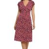 Women's V-Neck Ruffle Sleeve Matte Jersey Dress Casual Summer Fun Easy Wear to Brunch