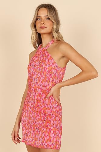 Women's Melody Plisse Halter Mini Dress