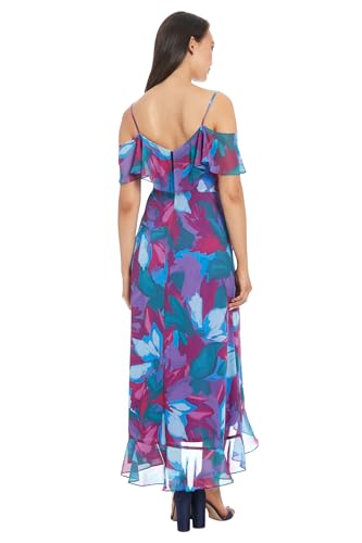 Women's Dresses Women's Sweetheart Neckline High Low Maxi with Ruffle Overlay - Empire Waist Cold Shoulder Chiffon Summer Party