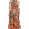 London Times Women's Twist Neck Halter Maxi Dress