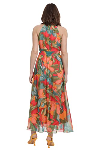 London Times Women's Twist Neck Halter Maxi Dress