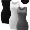 3 Pack Summer Dresses for Women 2025 Tank Top Dress Scoop Neck Sleeveless Sundress Basic Bodycon Mini Dress