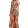 London Times Women's Twist Neck Halter Maxi Dress