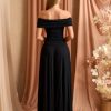 Off The Shoulder Maxi Dress for Women Summer Ruched Bodycon Pleated Flowy Formal Wedding Guest Long Dresses