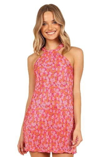 Women's Melody Plisse Halter Mini Dress