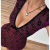 Women's Y2k Floral Print Deep V Neck Short Sleeve Fit and Flare Vintage Mini Dress