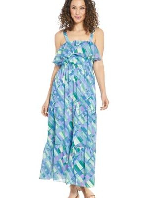 Sleeveless Square Neck Tiered Maxi Ruffle Detail | Summer Dresses for Women