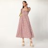 Women's Melody Cap Sleeve Tie Front Cotton Dress