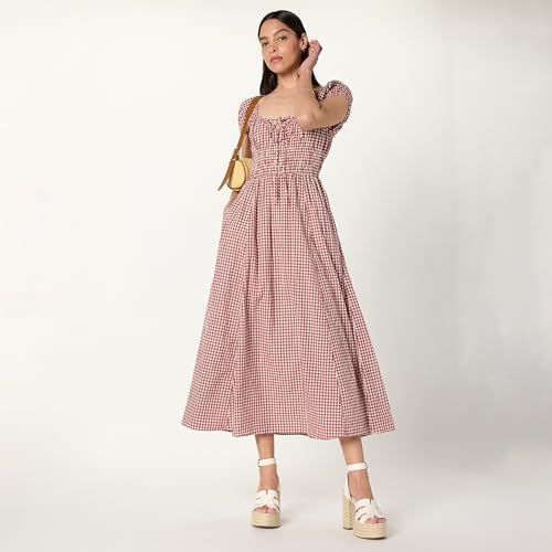 Women's Melody Cap Sleeve Tie Front Cotton Dress