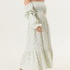Women??s Baby Shower Dress, Nursing Cotton Yuki Dress, Muslin Maternity Gown for Photoshoot