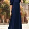 Women 2025 Summer Maxi Dress Casual Loose Puff Sleeve Square Neck Maternity Flowy Long Beach Dresses with Pockets