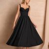 Summer Corset Midi Dress Formal Flowy A Line Lace Spaghetti Strap Wedding Guest Dresses for Women Sundress with Pockets