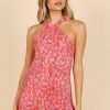 Women's Melody Plisse Halter Mini Dress