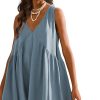41sa2YgKDQL.jpg Womens Summer Sleeveless Mini Dress Casual Loose V Neck Sundress with Pockets