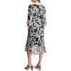 Women's Balloon Sleeve Faux Wrap Midi Dress