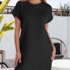 Womens Summer Dresses Fashion 2025 Short Sleeve Spring Mini Dress Casual Beach Vacation Clothes Dresses